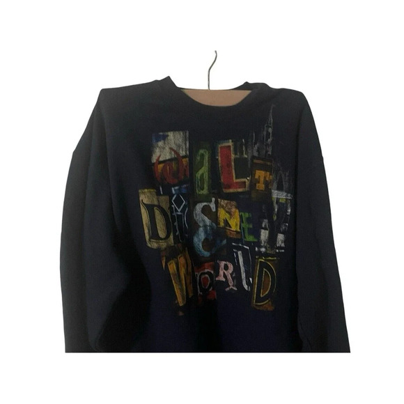 Disney Parks Navy Disneyworld Sweater shirt Graphic Castle Size Medium - Picture 4 of 16